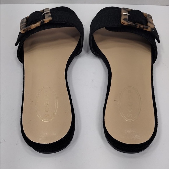 Scoop Women's Black Slide Sandals with Tortoise Buckle size 8 brand new w/box - Picture 4 of 7